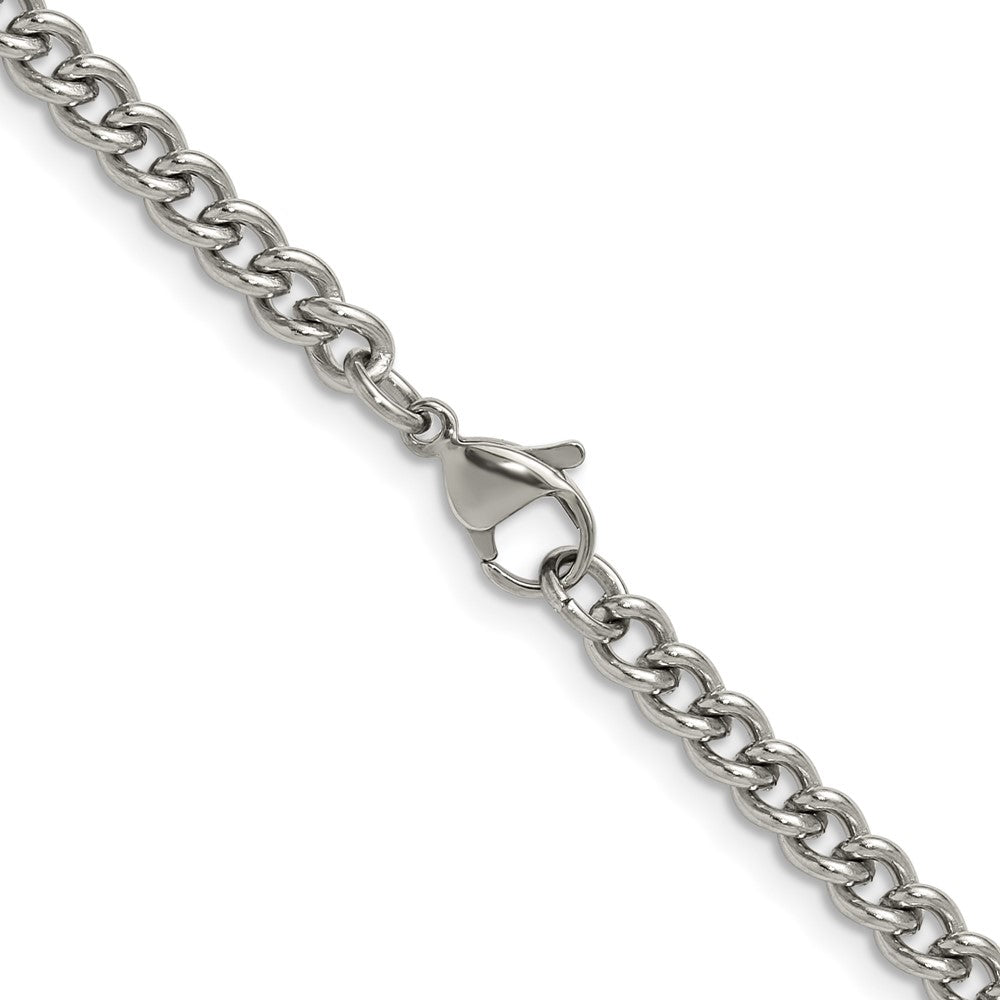 Chisel Stainless Steel Polished 4.5mm 24 inch Round Curb Chain