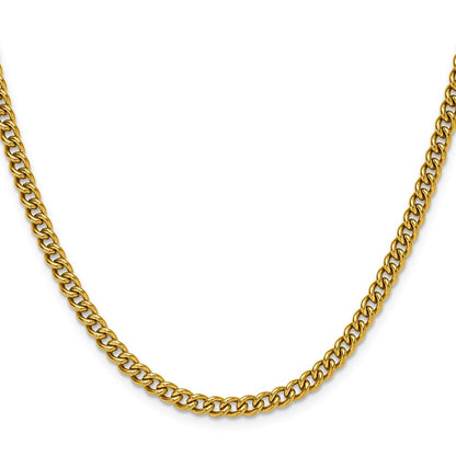 Chisel Stainless Steel Polished Yellow IP-plated 4.5mm 22 inch Round Curb Chain