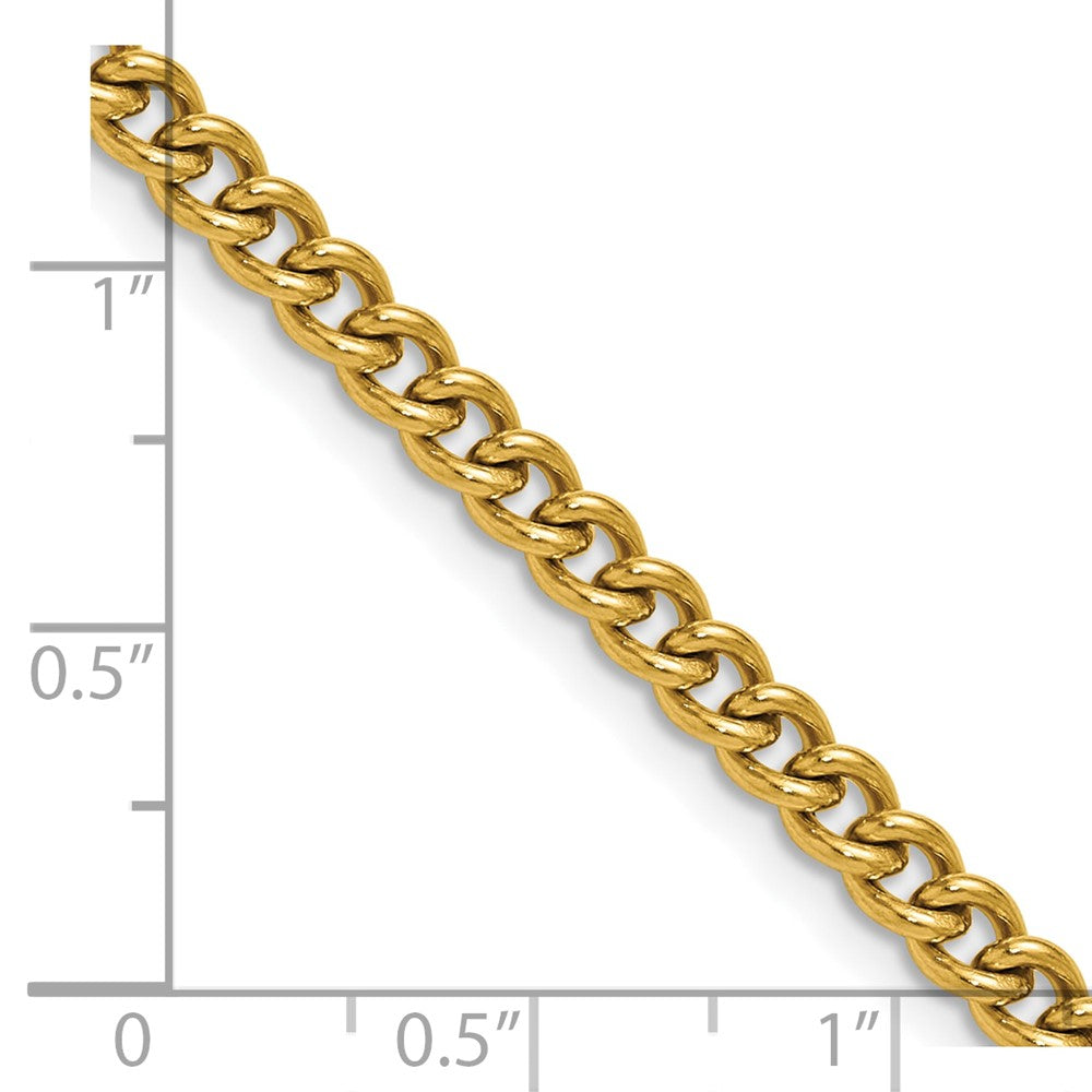 Chisel Stainless Steel Polished Yellow IP-plated 4.5mm 20 inch Round Curb Chain
