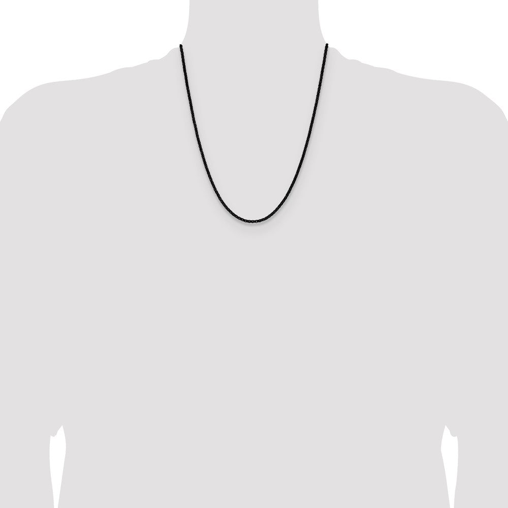 Chisel Stainless Steel Polished Black IP-plated 3mm 22 inch Rolo Chain