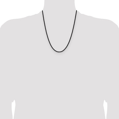 Chisel Stainless Steel Polished Black IP-plated 3mm 22 inch Rolo Chain