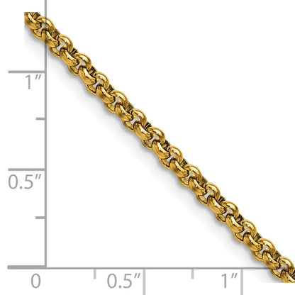 Chisel Stainless Steel Polished Yellow IP-plated 3mm 20 inch Rolo Chain