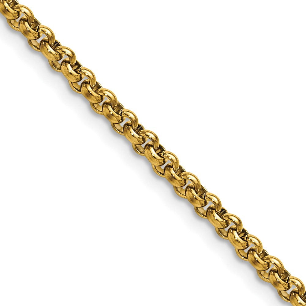 Chisel Stainless Steel Polished Yellow IP-plated 3mm 24 inch Rolo Chain