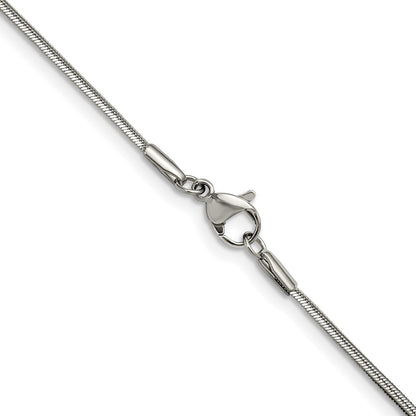 Chisel Stainless Steel Polished 1.5mm 24 inch Snake Chain