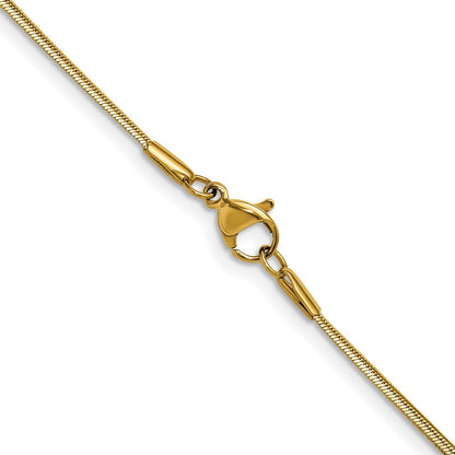 Chisel Stainless Steel Polished Yellow IP-plated 1.5mm 24 inch Snake Chain