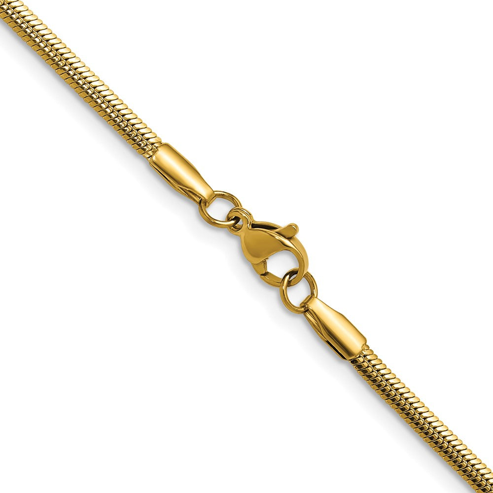 Chisel Stainless Steel Polished Yellow IP-plated 2.7mm 22 inch Snake Chain
