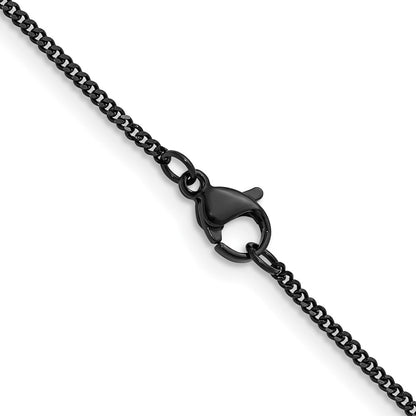 Chisel Stainless Steel Polished Black IP-plated 1.5mm 24 inch Curb Chain