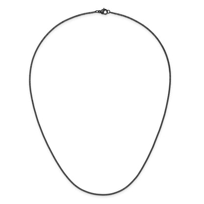 Chisel Stainless Steel Polished Black IP-plated 1.5mm 20 inch Curb Chain
