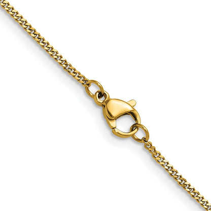 Chisel Stainless Steel Polished Yellow IP-plated 1.5mm 22 inch Curb Chain
