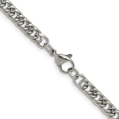 Chisel Stainless Steel Polished 5mm 22 inch Double Curb Chain