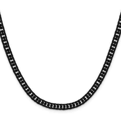 Chisel Stainless Steel Polished Black IP-plated 5mm 24 inch Double Curb Chain