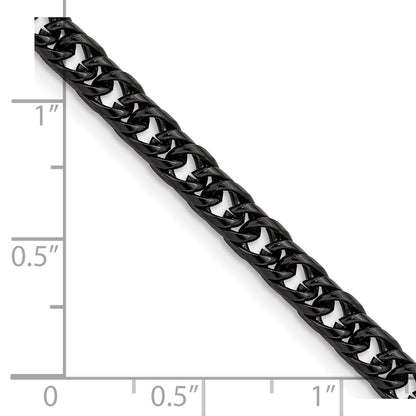 Chisel Stainless Steel Polished Black IP-plated 5mm 20 inch Double Curb Chain