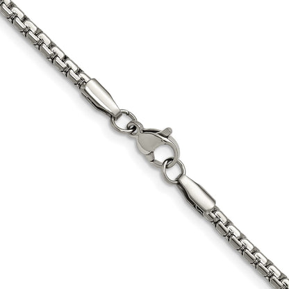 Chisel Stainless Steel Polished 3mm 24 inch Flat Box Chain