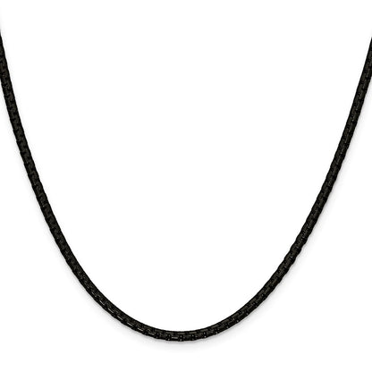 Chisel Stainless Steel Polished Black IP-plated 3mm 20 inch Flat Box Chain