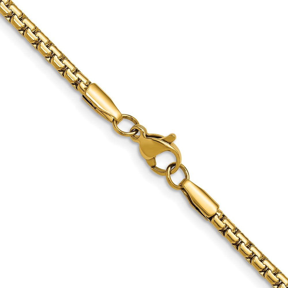 Chisel Stainless Steel Polished Yellow IP-plated 3mm 24 inch Flat Box Chain