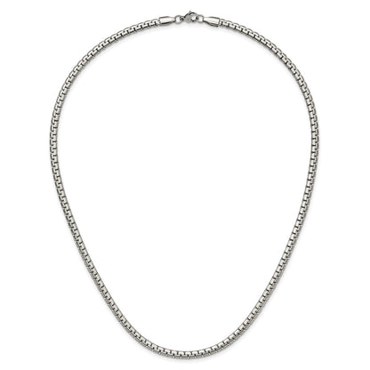 Chisel Stainless Steel Polished 4mm 20 inch Flat Box Chain