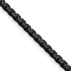 Chisel Stainless Steel Polished Black IP-plated 4mm 24 inch Flat Box Chain