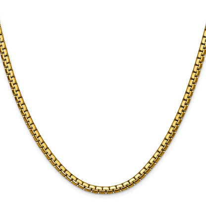 Chisel Stainless Steel Polished Yellow IP-plated 4mm 20 inch Flat Box Chain