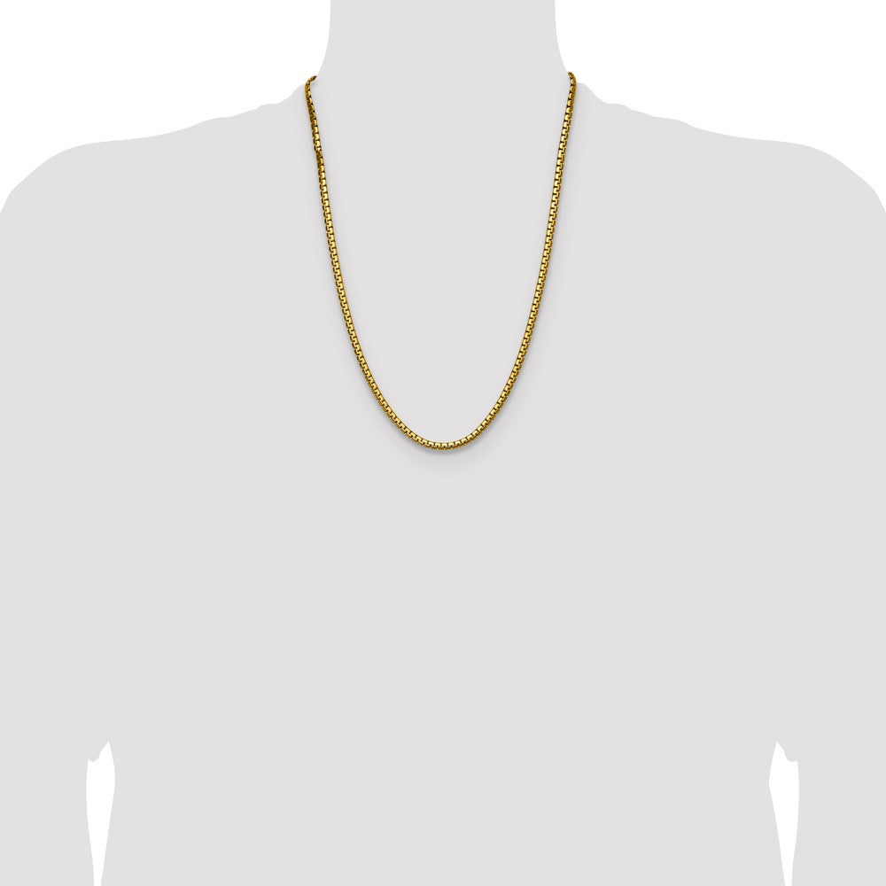 Chisel Stainless Steel Polished Yellow IP-plated 4mm 24 inch Flat Box Chain