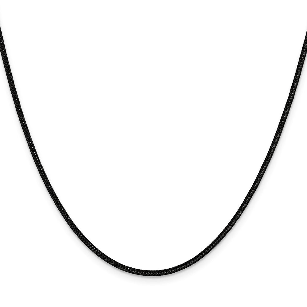 Chisel Stainless Steel Polished Black IP-plated 1.5mm 18 inch Square Wheat Chain