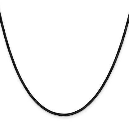 Chisel Stainless Steel Polished Black IP-plated 1.5mm 16 inch Square Wheat Chain