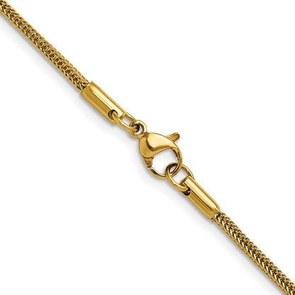Chisel Stainless Steel Polished Yellow IP-plated 1.5mm 20 inch Square Wheat Chain