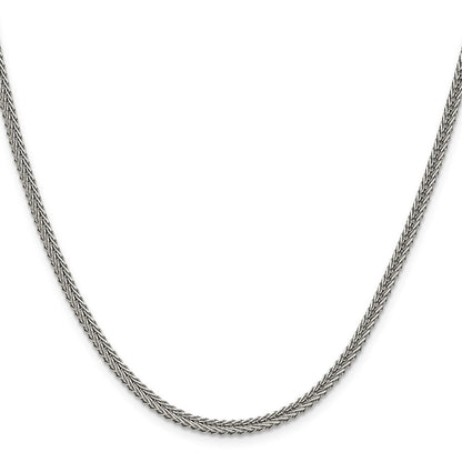 Chisel Stainless Steel Polished 3.2mm 22 inch Square Wheat Chain