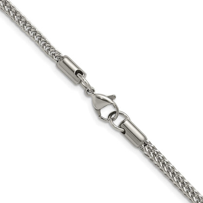 Chisel Stainless Steel Polished 3.2mm 20 inch Square Wheat Chain