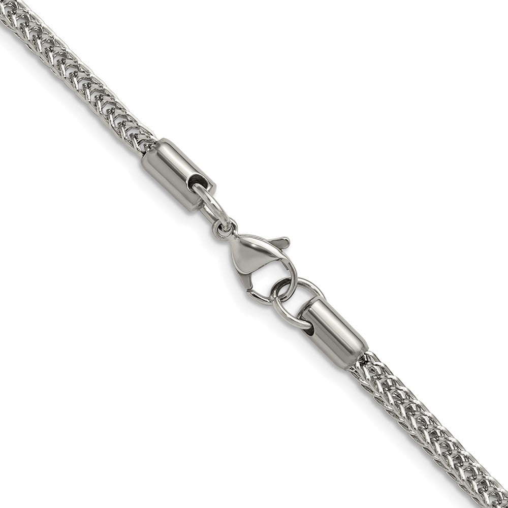 Chisel Stainless Steel Polished 3.2mm 22 inch Square Wheat Chain