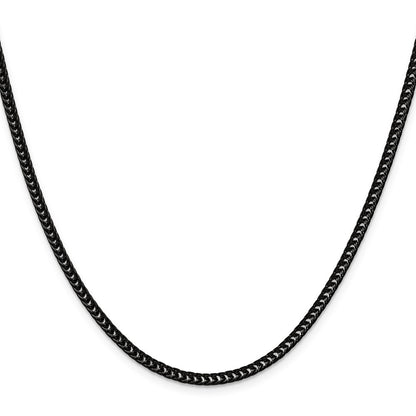 Chisel Stainless Steel Polished Black IP-plated 3.2mm 20 inch Square Wheat Chain