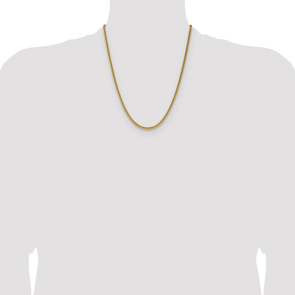 Chisel Stainless Steel Polished Yellow IP-plated 3.2mm 22 inch Square Wheat Chain