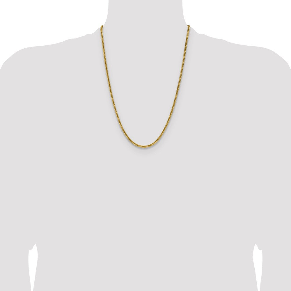 Chisel Stainless Steel Polished Yellow IP-plated 3.2mm 24 inch Square Wheat Chain