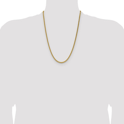 Chisel Stainless Steel Polished Yellow IP-plated 3.2mm 24 inch Square Wheat Chain