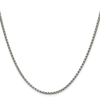 Chisel Stainless Steel Polished 1.7mm 20 inch Elongated Box Chain