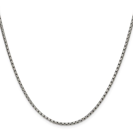 Chisel Stainless Steel Polished 1.7mm 24 inch Elongated Box Chain