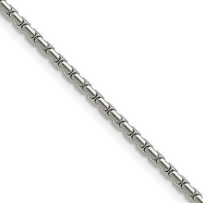 Chisel Stainless Steel Polished 1.7mm 24 inch Elongated Box Chain