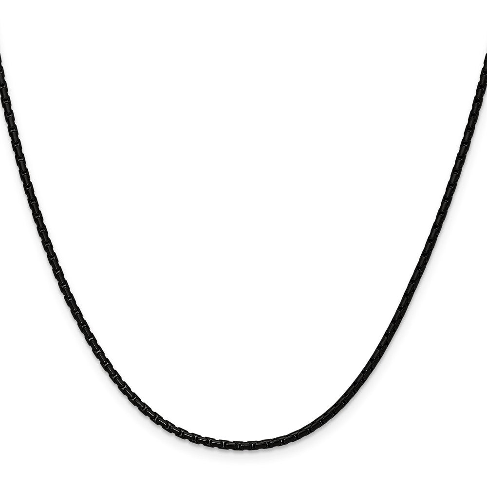 Chisel Stainless Steel Polished Black IP-plated 1.7mm 22 inch Elongated Box Chain