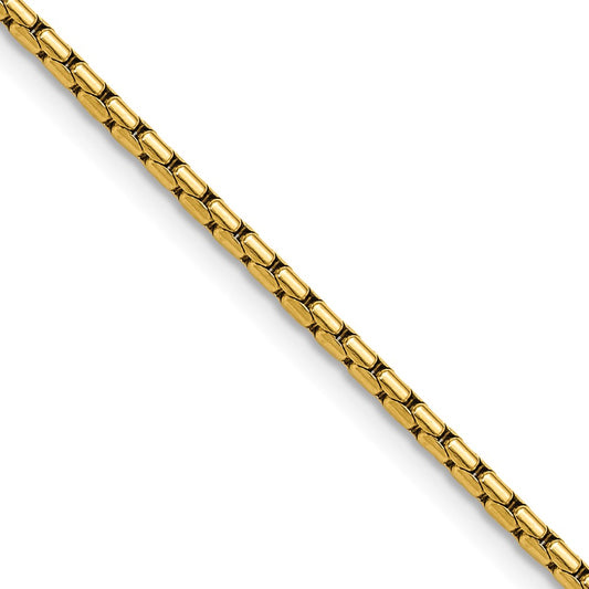 Chisel Stainless Steel Polished Yellow IP-plated 1.7mm 24 inch Elongated Box Chain