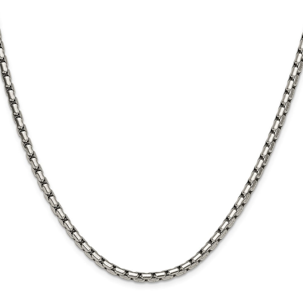 Chisel Stainless Steel Polished 3.5mm 18 inch Elongated Round Box Chain