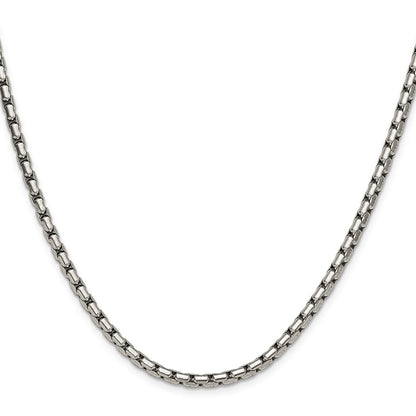 Chisel Stainless Steel Polished 3.5mm 18 inch Elongated Round Box Chain