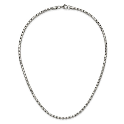 Chisel Stainless Steel Polished 3.5mm 20 inch Elongated Round Box Chain