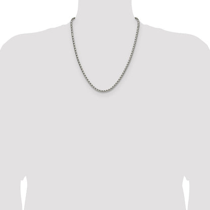 Chisel Stainless Steel Polished 3.5mm 22 inch Elongated Round Box Chain