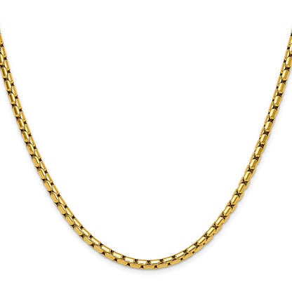 Chisel Stainless Steel Polished Yellow IP-plated 3.5mm 18 inch Elongated Round Box Chain