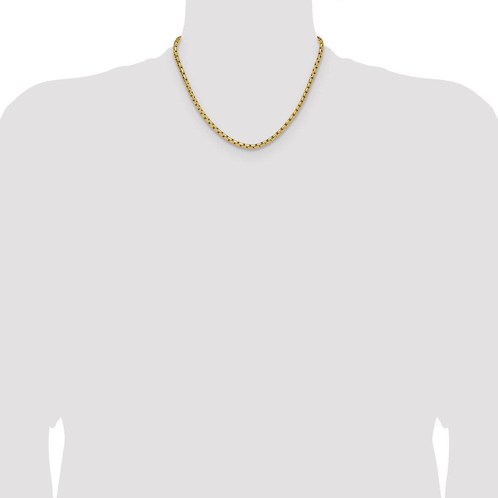 Chisel Stainless Steel Polished Yellow IP-plated 3.5mm 18 inch Elongated Round Box Chain