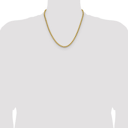 Chisel Stainless Steel Polished Yellow IP-plated 3.5mm 20 inch Elongated Round Box Chain