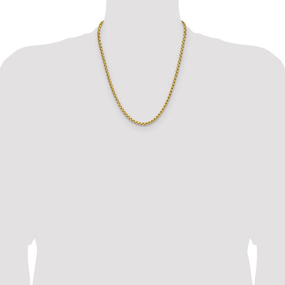 Chisel Stainless Steel Polished Yellow IP-plated 3.5mm 22 inch Elongated Round Box Chain