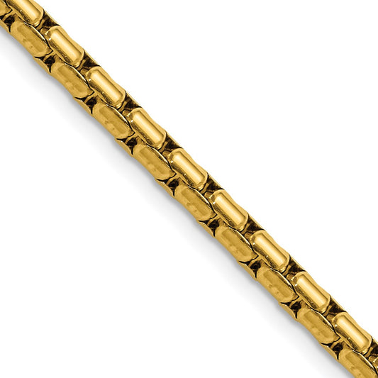 Chisel Stainless Steel Polished Yellow IP-plated 3.5mm 20 inch Elongated Round Box Chain
