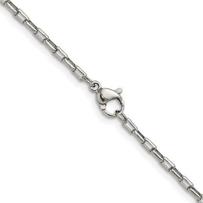 Chisel Stainless Steel Polished 2.2mm 24 inch Fancy Box/Paperclip Link Chain