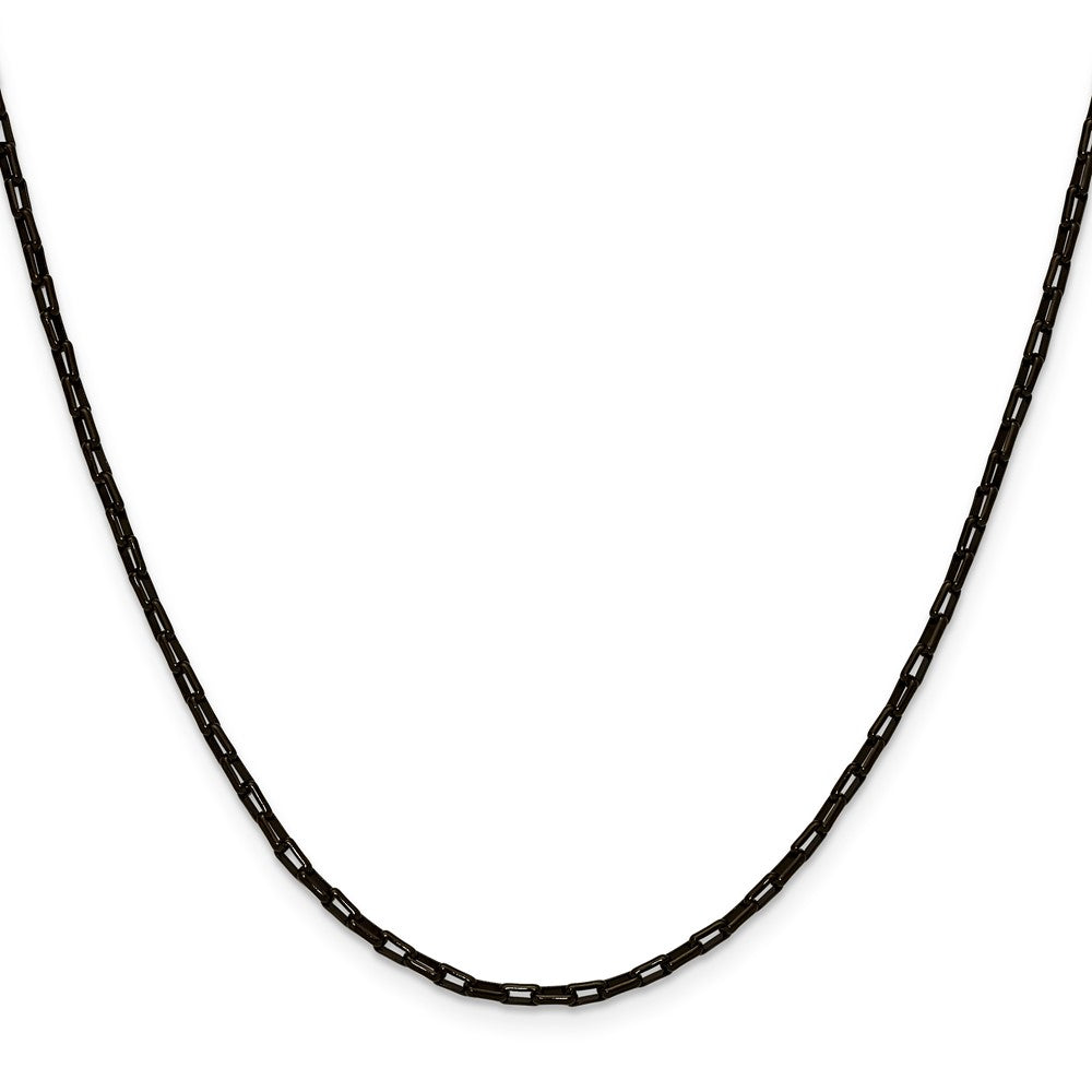Chisel Stainless Steel Polished Black IP-plated 2.2mm 20 inch Fancy Box/Paperclip Link Chain