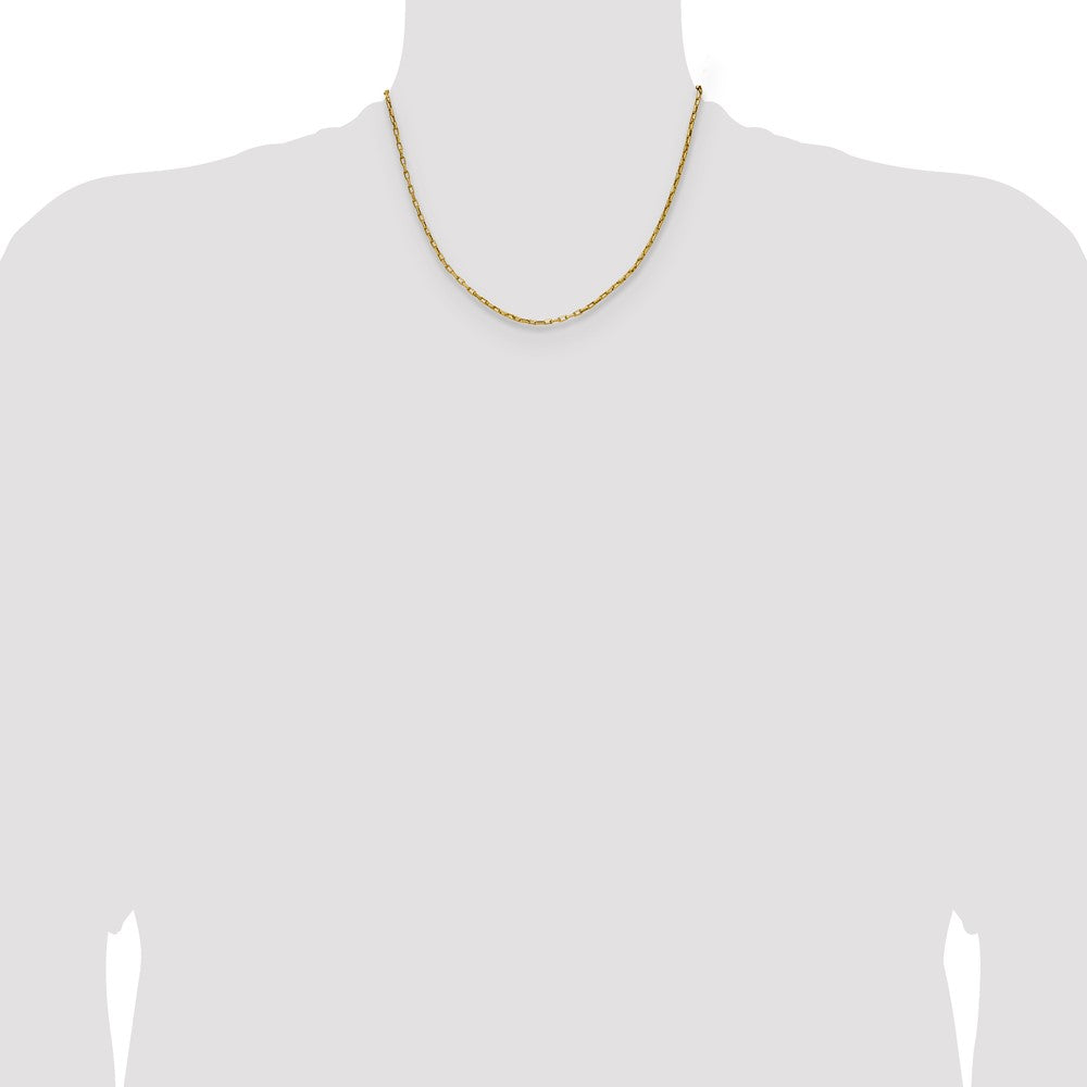 Chisel Stainless Steel Polished Yellow IP-plated 2.2mm 18 inch Fancy Box/Paperclip Link Chain